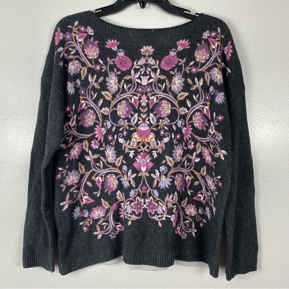 J Jill Enchanted florals sweater MP - Picture 4 of 7